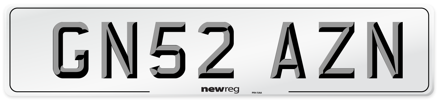 GN52 AZN Number Plate from New Reg